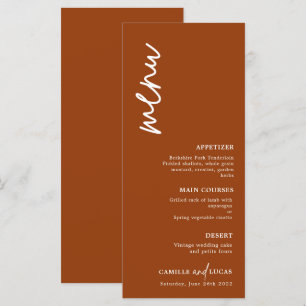 Minimalistisch rondtrekmenu Terracotta Menu
