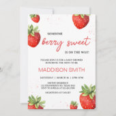 Minimalistisch rood aardbei Baby shower Kaart (Voorkant)