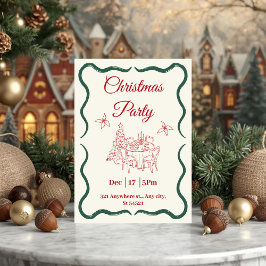 Minimalistisch rood en groen kerstfeest kaart