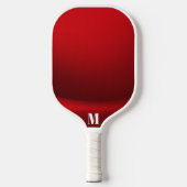Minimalistisch Rood en Wit Modern Monogram Pickleball Paddle (Voorkant)