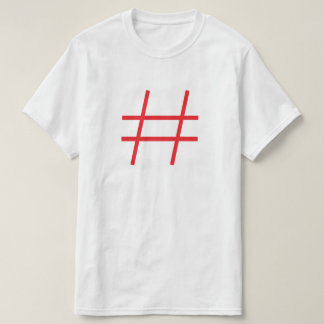 Minimalistisch rood hekjes symbool modern grafisch t-shirt