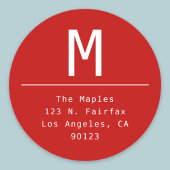 Minimalistisch rood retouradres ronde sticker