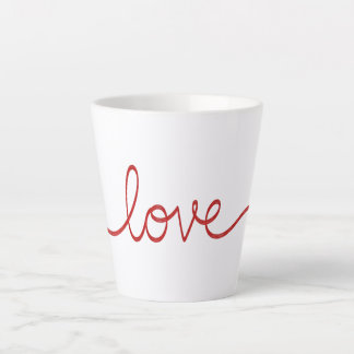 Minimalistisch Rood Script Liefde Continue Lijn Ku Latte Mok