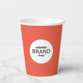 Minimalistisch rood Sinaasappel voor zakelijke Log Papieren Bekers (Achterkant)