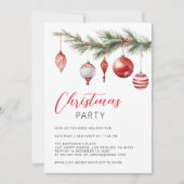 Minimalistisch rood-wit kerstfeest kaart (Voorkant)