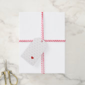 Minimalistisch rood wit XO XO hart Valentijnsdag Cadeaulabel (Met Touw)