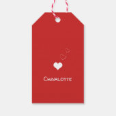 Minimalistisch rood wit XO XO hart Valentijnsdag Cadeaulabel (Achterkant)