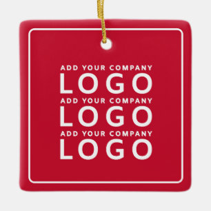 Minimalistisch Rood Zakelijk Logo Bedrijfsmerk Keramisch Ornament