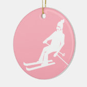 Minimalistisch roodbruin winterroze keramisch ornament (Links)