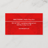 Minimalistisch roodPistool Modern Tattoo Visitekaartje (Achterkant)