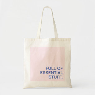 Minimalistisch Roos Blauw, vol essentiële spullen Tote Bag