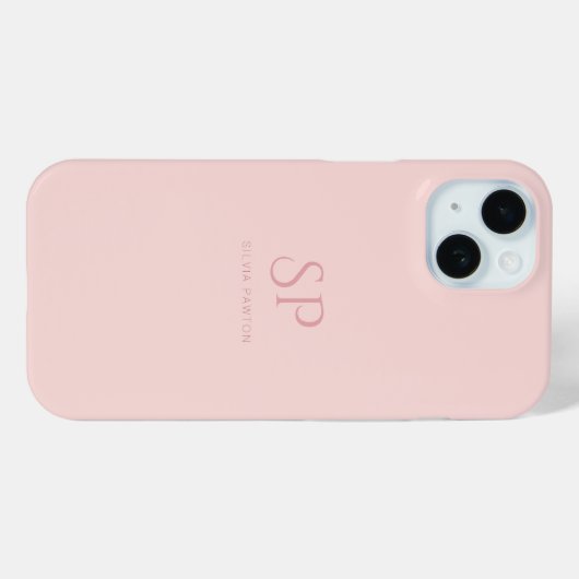 Minimalistisch Roos Custom Monogram Case-Mate iPhone Case (Achterkant (horizontaal))