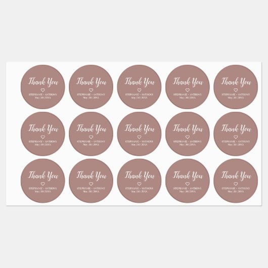 Minimalistisch Roos en wit huwelijk Labels (Vel)