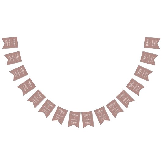 Minimalistisch Roos en wit huwelijk Vlaggetjes (Alle)