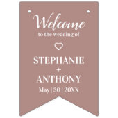 Minimalistisch Roos en wit huwelijk Vlaggetjes (Tweede vlag)