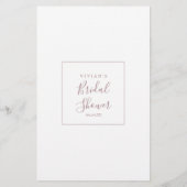 Minimalistisch Roos Gold Bridal Bingo Game Flyer (Achterkant)