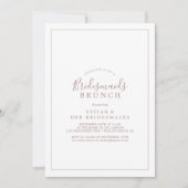 Minimalistisch Roos Gold Bridesmaids Brunch Uitnod Kaart (Voorkant)
