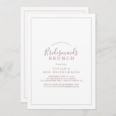 Minimalistisch Roos Gold Bridesmaids Brunch Uitnod Kaart (Voorkant / Achterkant)