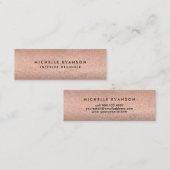 Minimalistisch roos Gold Copper look Mini Visitekaartje (Voorkant / Achterkant)
