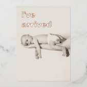 Minimalistisch Roos Gold Foto Baby Aankondiging (Voorkant)