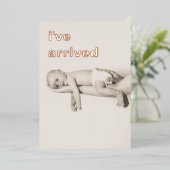 Minimalistisch Roos Gold Foto Baby Aankondiging (Staand Voorkant)