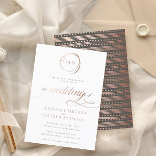 Minimalistisch Roos Gold Typography Wedding Kaart