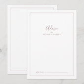 Minimalistisch Roos Gold Wedding Advice Kaart (Voorkant / Achterkant)