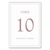 Minimalistisch Roos Gold Wedding Table Number aan Kaart (Achterkant)