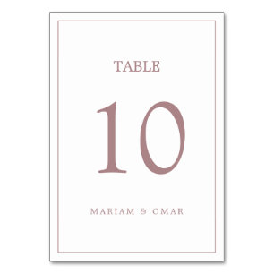 Minimalistisch Roos Gold Wedding Table Number aan  Kaart