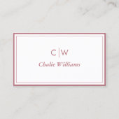 Minimalistisch Roos goud, 2 randen Visitekaartje (Voorkant)