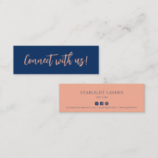 Minimalistisch Roos Goud Blauw Contact met ons Inv Mini Visitekaartje