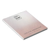 minimalistisch roos goud glitter ombre aangepast l notitieblok (Schuin)