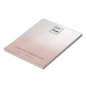 minimalistisch roos goud glitter ombre aangepast l notitieblok (Gedraaid)