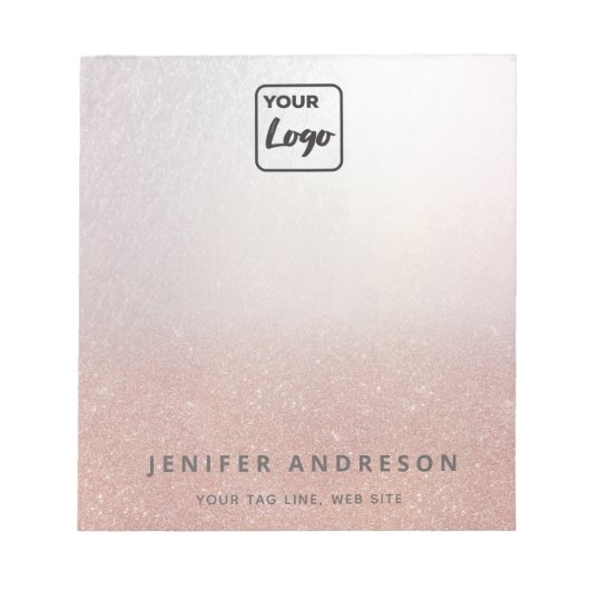 minimalistisch roos goud glitter ombre aangepast l notitieblok (Voorkant)