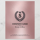 Minimalistisch Roos-gouden achtergrond Flyer (Achterkant)