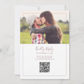 Minimalistisch Roos Gouden Foto QR Code Bruiloft Kaart (Achterkant)