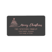 Minimalistisch roos gouden script Verfijn kerstlab Etiket (Voorkant)