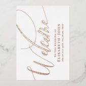  minimalistisch Roos gouden wit bruiloft programma (Voorkant)