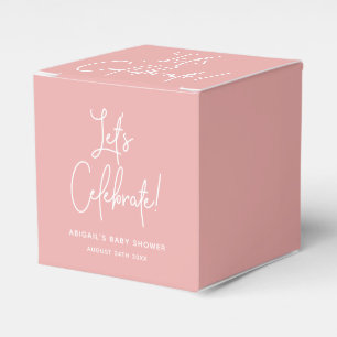 Minimalistisch Roos roze welkomstfeest Bedankdoosjes