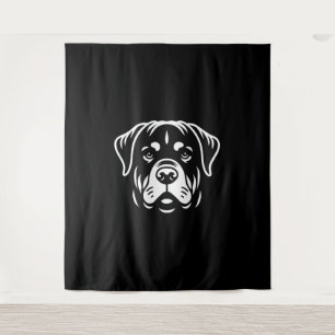Minimalistisch Rottweiler Face Design – Bold Line Wandkleed