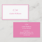 Minimalistisch roze 2 Borders Visitekaartje (Voorkant / Achterkant)