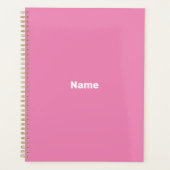 Minimalistisch roze aangepaste tekst jaar monogram planner (Voorkant)