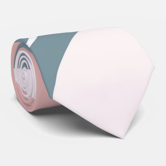 Minimalistisch roze Aqua en wit Stropdas (Opgerold)