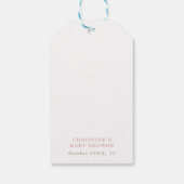 Minimalistisch roze Baby shower Pop Cadeaulabel (Achterkant)