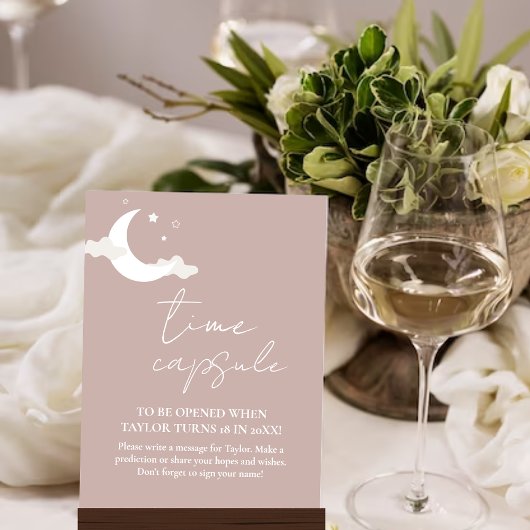 Minimalistisch roze Baby shower Tijd Capsule teken Poster