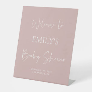 Minimalistisch roze Baby shower Welkomstbord voets Reclamebord Met Voetstuk