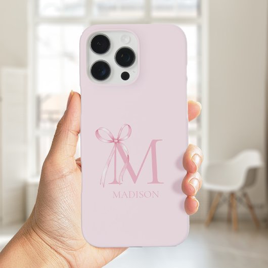Minimalistisch roze boog Initiaal monogram Case-Mate iPhone Case