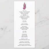 Minimalistisch roze gladiolus bruiloft programma (Voorkant)