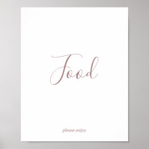 Minimalistisch Roze Gouden Eettafel Bord Poster