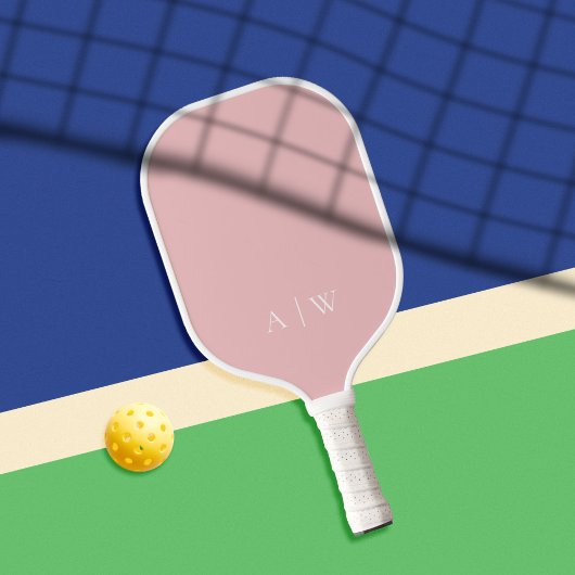 Minimalistisch roze legant monogram pickleball paddle